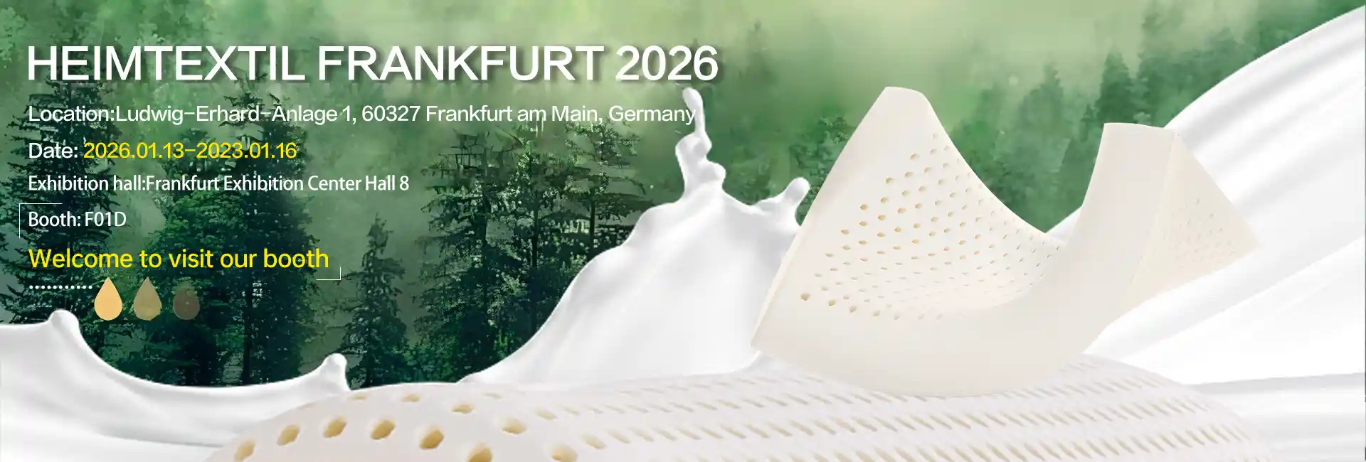 Lest għall-2026 Fiera Internazzjonali tat-Tessuti tad-Dar u Kummerċjali? Żur Jiasheng Latex f'F01D